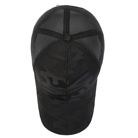 Unisex Camouflage Baseball Kappe Atmungsaktives Mesh Sonnenschutz Outdoor Sport Verstellbare Metallschnalle Polyester Entenzunge Hut