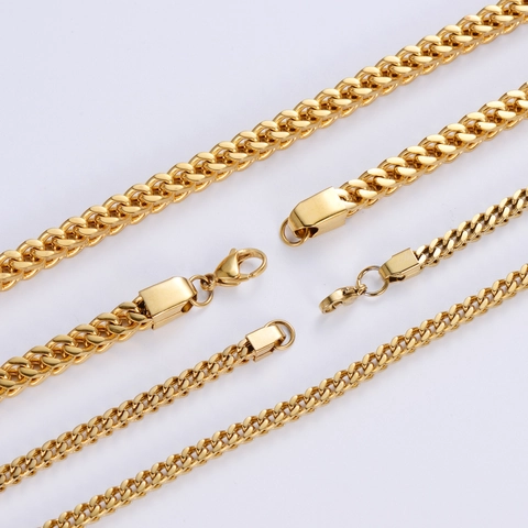 Polierte 304 Edelstahl Franco Kette Halskette Hip Hop Streetwear Stil Für Männer Klassischer Gliederschmuck Accessoire