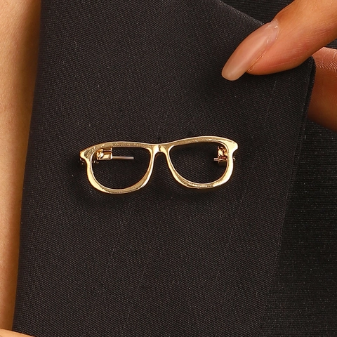 Spilla Creativa a Forma di Montatura per Occhiali in Lega per Donna Stile ins Minimalista Occhiali Traforati Distintivo Gioielli di Moda