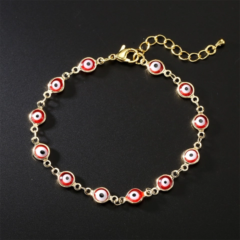 Evil Eye Armband Van Verguld Messing Met Zirkoon En Emaille Boheems INS Vintage Verstelbare Sieraden Voor Dames