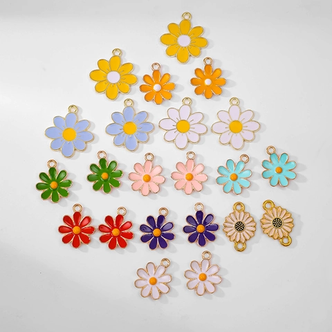 Ciondoli Margherite In Lega Smalto Pendenti Floreali Colorati Per Creazione Gioielli DIY Collane Bracciali Accessori