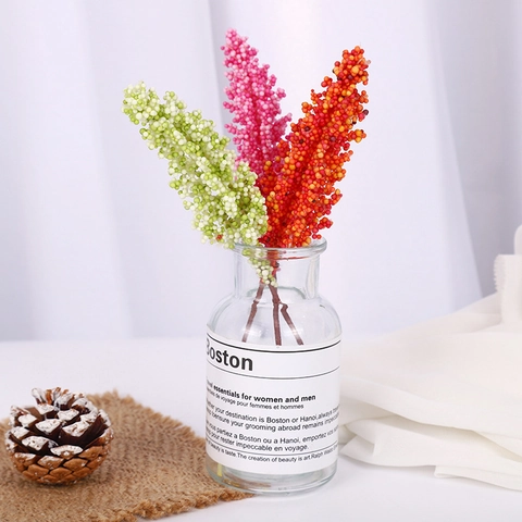Künstliche Weizenähren Schaumbeeren Picks Bunte Weihnachtsbaumdekoration Florale Arrangements Stiel Requisiten Heimdekor