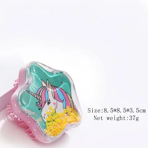 Spazzola Per Capelli A Cuscino D'Aria Forma Stella Unicorno Gatto Glitter Massaggio Districante Per Bambini Ragazze
