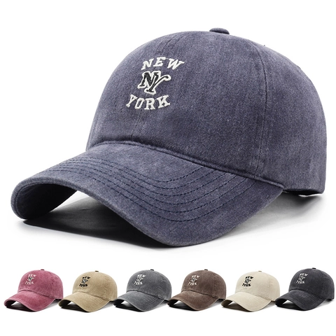 Gewaschene Baumwolle Baseballkappe Vintage Bestickt Verstellbare Sonnenhut Für Herren Damen Retro Casual Dad Hat