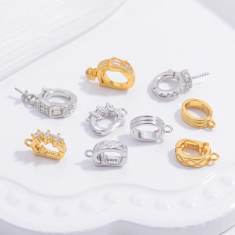 Gancio Per Ciondolo In Argento Sterling 925 Connettore Universale Per Creazione Gioielli Fai Da Te Con Zirconi E Pin Perla Artificial