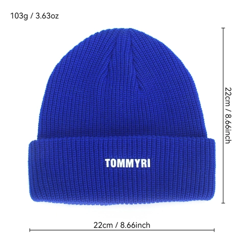 Bonnet En Maille Côtelée En Acrylique Douce Avec Revers Et Broderie De Lettres Bonnet D'hiver Chaud Pour Hommes Et Femmes