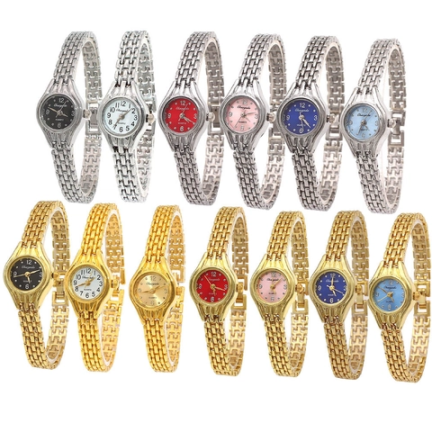 Elegant Women Alloy Quartz Wristwatch With Heart Pendant Gold Silver Metal Chain Strap Luxury Analogue Fashion Watch For Women Gift