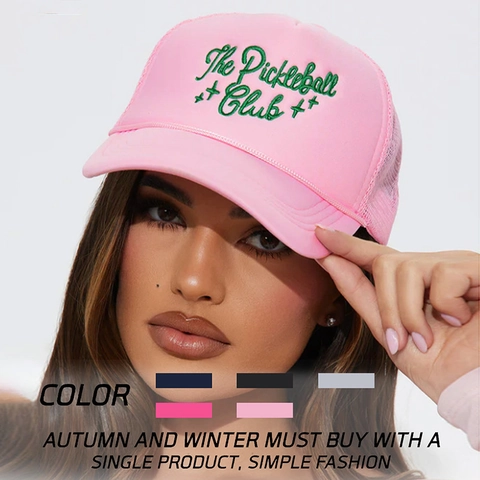 Casquette Trucker Pickleball Club Mousse Mesh Respirant Protection Solaire Brodé Rétro Sport De Plein Air Réglable