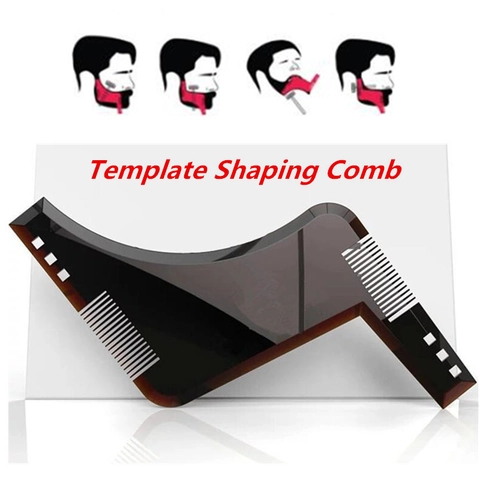 Strumento Per Modellare La Barba Pettine Sagoma Per Uomo Cura Styling Stencil Guida Rifinitura Simmetrica Plastica ABS Leggera