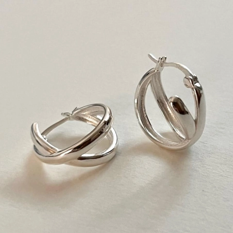 925 Sterling Silber Verknotete Creolen Vergoldet Geometrische Verflochtene Huggie Ohrstecker Minimalistischer Schmuck