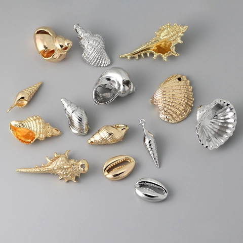 Conch Seashell Charms Pendants 18K Gold Plated Brass Metal For DIY Jewelry Making Beach Ocean Style Accessories