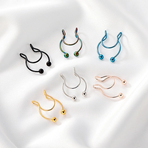 Falso Aro De Nariz Acero Inoxidable Sin Perforación U Forma Septum Cuff Herradura Hoop Clip On Joyas Para Mujeres Hombres