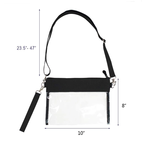 Durchsichtige Umhängetasche Transparentes PVC Wasserdicht Stadionzugelassen Kosmetiktasche Mit Verstellbarem Riemen
