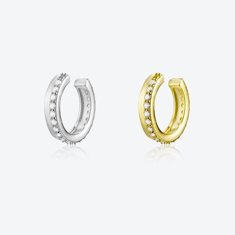 Ear Cuff In Argento Sterling 925 Minimalista Con Zirconi Incastonati Orecchini A Clip Non Forati Per Donna Vintage