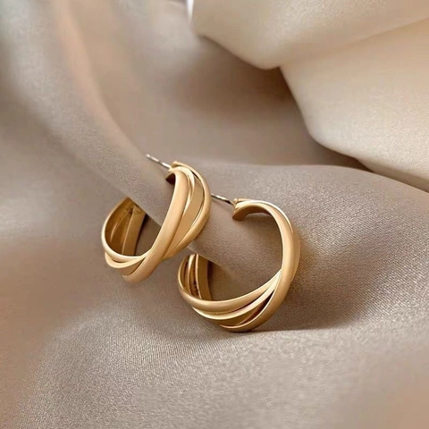 Vintage Metal Geometric Stud Earrings For Women With Silver Post Rhinestone Artificial Pearl Gold Fashion Jewelry Earrings