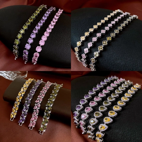 Bracciale In Zircone Colorato Gioielli In Rame Moda Squisita Accessori Eleganti Per Donne Stile Di Lusso Regalo
