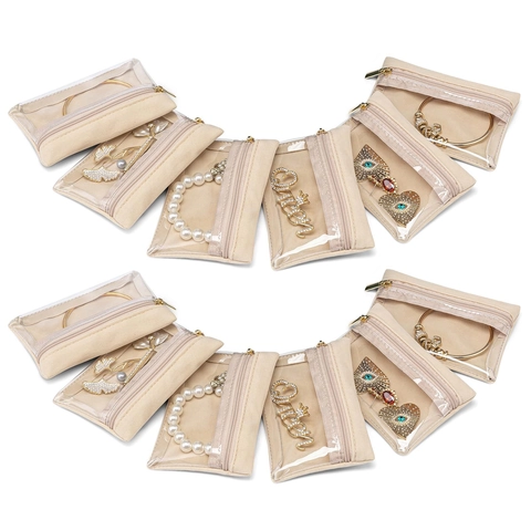 Draagbare Transparante Sieraden Opbergtas Kleine Ritszak Voor Ketting Horloge Accessoires Organiseren Sieraden Verpakkingszak