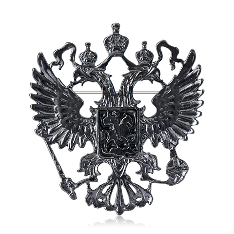 Broche De Águila Bicéfala De Aleación Esmalte Escudo De Armas Ruso Emblema Nacional Accesorio Militar Retro Para Mujeres Y Hombres