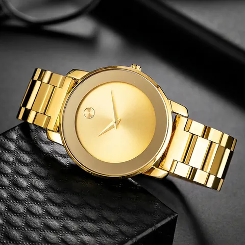 Orologio al Quarzo Minimalista da Uomo Cinturino in Acciaio Inossidabile Impermeabile Orologio da Polso Business Quadrante Stile Museum