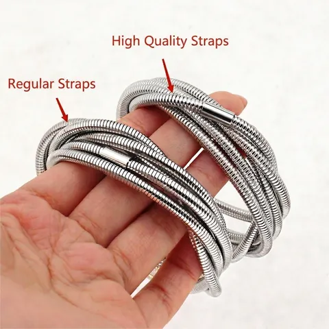 Multilayer Stainless Steel Spring Bracelet Spiral Snake Bone Style Exotic Coil Bangle For Women Vintage Fashion Jewelry