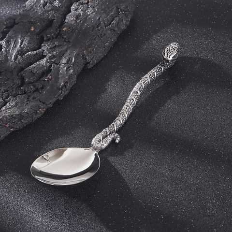 Snake Handle Spoon Fork Knife Stainless Steel Gothic Vintage Creative Dinnerware Novelty Tableware