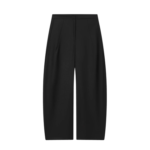 Pantalones Harem De Mujer De Cintura Alta Color Negro Sólido Sueltos Elegantes Pantalones Casuales Estilo De Oficina