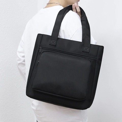 Bolso Tote De Nailon De Gran Capacidad Para Hombre Bolso De Hombro Impermeable Para Negocios Trabajo Minimalista Urbano