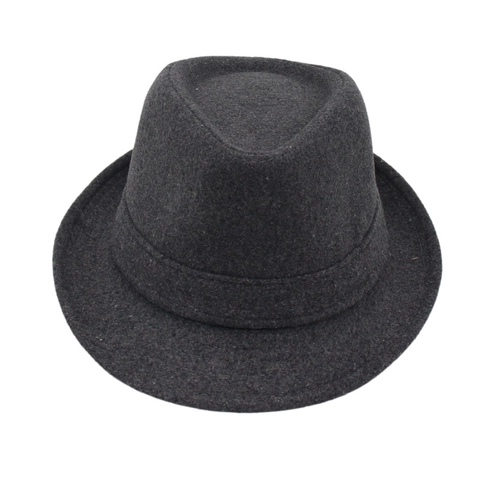 Classic Short Brim Fedora Hat Vintage Wool Felt Jazz Cap For Men And Women Solid Color British Style Elegant