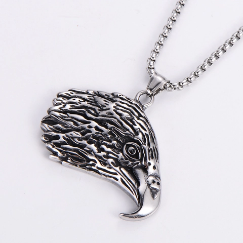 Collana Con Ciondolo Testa Di Aquila Acciaio Inossidabile 304 Retro Punk Totem Stile Di Strada Per Uomini