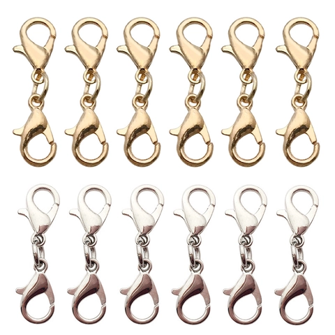 Zinc Alloy Double Ended Lobster Clasp Jewelry Connectors For DIY Necklace Bracelet Crafting Jewelry Making Findings