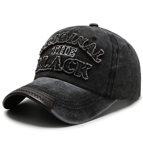 Washed Cotton Baseball Cap Distressed Retro Letter Embroidery Adjustable Sun Hat For Men Women Outdoor Fashion