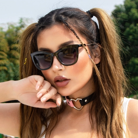 Occhiali Da Sole Cat Eye Lenti Sfumate Aste In Metallo Protezione UV400 Stile Vintage Y2K Per Donna Uomo