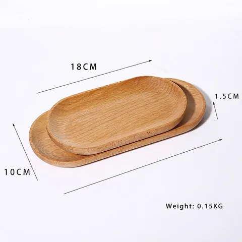 Beechwood Oval Jewelry Display Tray Solid Wood Ring Holder Earring Organizer Desktop Storage Plate Nordic Style
