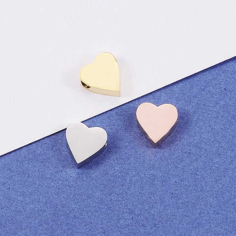 Heart Shaped Small Hole Beads 304 Stainless Steel Mirror Polished Loose Spacer Charms For DIY Jewelry Making Crafts