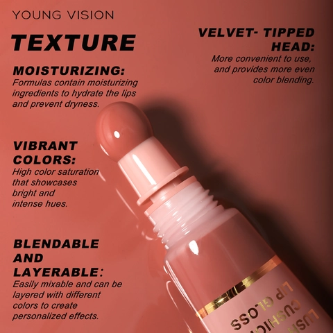 Υγρό Lip Gloss Cushion Ρουζ Highlighter Contour Ενυδατικό Μακιγιάζ Υψηλής Λάμψης Για Πρόσωπο Χείλη