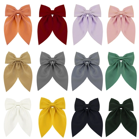 Handgemachte Chiffon Schleife Haarspange Für Damen Süßes Satinband Große Bogen Haarnadel Mode Entenschnabelspange Kopfschmuck