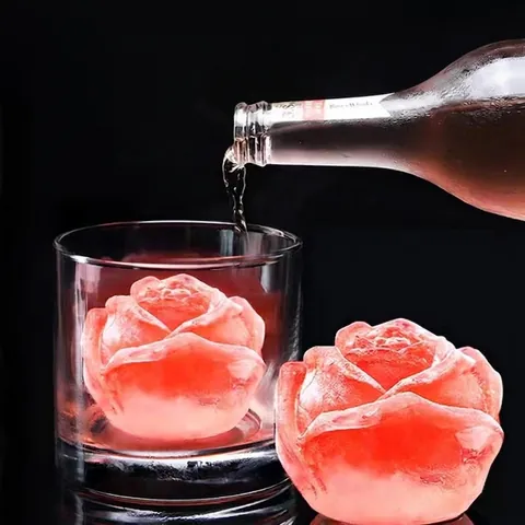 Stampo Per Cubetti Di Ghiaccio A Forma Di Rosa Silicone Multi Cavità Riutilizzabile Macchina Per Palline Di Ghiaccio
