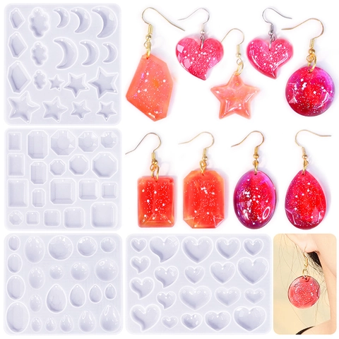 Silicone Molds For Jewelry Making Resin Casting DIY Earring Pendant Heart Moon Star Geometric Crafting Tool