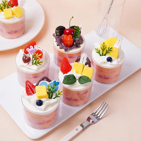 Simulation Cup Mousse Cake Model Artificial Fruit Dessert PU Creamy Photography Props Home Decor Wedding Display Realistic