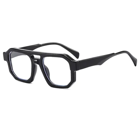 Fashion Sunglasses UV400 Large Geometric PC Frame Double Bridge Retro Outdoor Driving Streetwear Unisex Eyewear