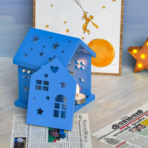 Stern Haus Silikonform DIY Epoxidharz Kerzenhalter 3D Architektur Hohl Sterne Herzen Dekorative Nachtlicht Handwerk