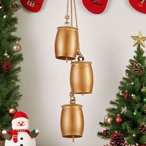 Campane Di Natale In Metallo Vintage Con Corda Di Canapa Campana Appesa Rustica Per Decorazione Porta Casa Albero Di Natale Oro Antico