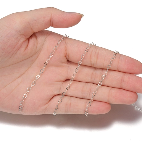 Hollow Heart Link Chain Pure Copper Electroplated Color Retention Jewelry Making DIY Accessory For Necklace Bracelet