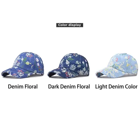 Cappello Da Baseball Con Stampa Floreale Regolabile Cotone Protezione Solare Motivo Fiori Vintage Per Donna