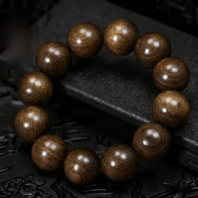Natürliches Ebenholz Perlenarmband Handgefertigt Ethnisch Zen Buddha Perlen Schmuck Für Herren Damen Vintage Poliert