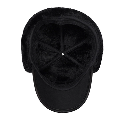 Herren Winter Lei Feng Hut PU Leder Kunstpelz Gefüttert Winddicht Ohrenklappen Mütze Outdoor Reiten Warm Trapper Mütze Für Kaltes Wetter