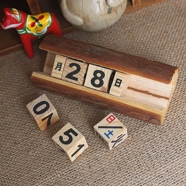 Calendario Perpetuo In Legno Manuale Blocco Giornaliero Decorazione Scrivania Casa Ufficio Stile Retro Vintage Ornamento