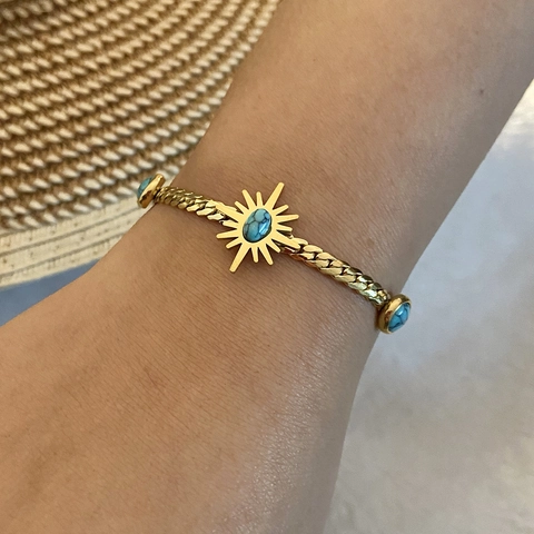 Roestvrijstalen Armband Met Turkoois En Schelp Vlinder Ster Bloem Bedeltjes Boheemse Vergulde Sieraden Voor Vrouwen