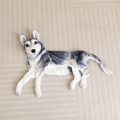 Realistic Husky Plush Toy Skin Unstuffed Dog Doll Cover DIY Semi-finished Short Plush Animal Puppy For Kids Home Decor