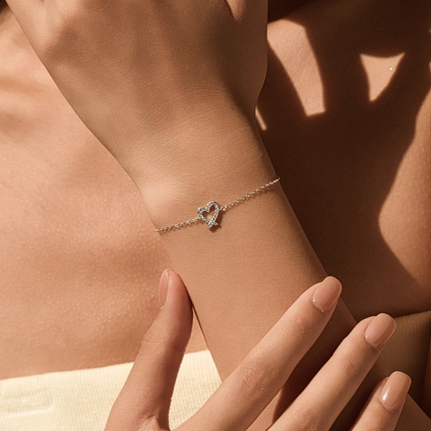 925 Sterling Silver Heart Necklace Bracelet Earrings Ring Jewelry Moissanite D Color VVS1 Elegant Fashion Women